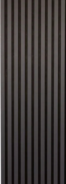 Panou Riflat Premium cu proprietăți fonoabsorbante – Satin Anthracite Shadow, finisaj gri antracit perlat/satinat, suport PET acustic negru, 2,8 m × 45 cm – Cod ER-R75