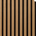 Panou Riflat Premium cu proprietăți fonoabsorbante – Smoked Walnut Acoustic, textură nuc închis, suport PET acustic negru, 2,8 m × 45 cm – Cod ER-R92